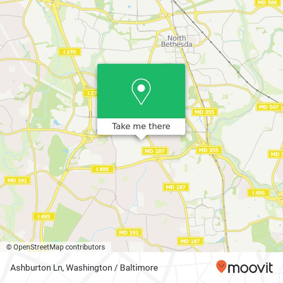 Mapa de Ashburton Ln, Bethesda, MD 20817