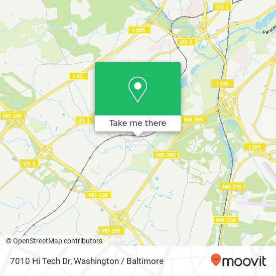 Mapa de 7010 Hi Tech Dr, Hanover, MD 21076