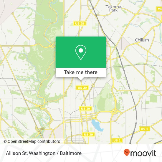 Mapa de Allison St, Washington, DC 20011