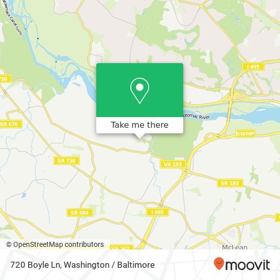 Mapa de 720 Boyle Ln, McLean, VA 22102