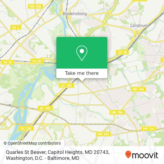 Mapa de Quarles St Beaver, Capitol Heights, MD 20743