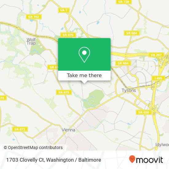 Mapa de 1703 Clovelly Ct, Vienna, VA 22182