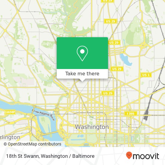 Mapa de 18th St Swann, Washington, DC 20009