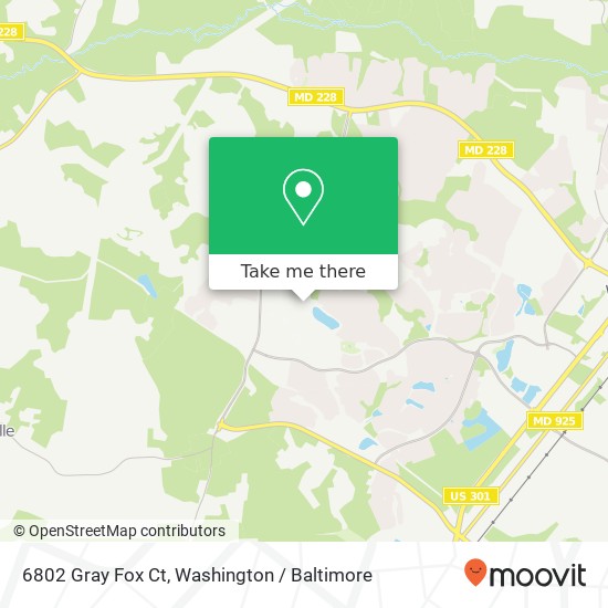 Mapa de 6802 Gray Fox Ct, Waldorf, MD 20603