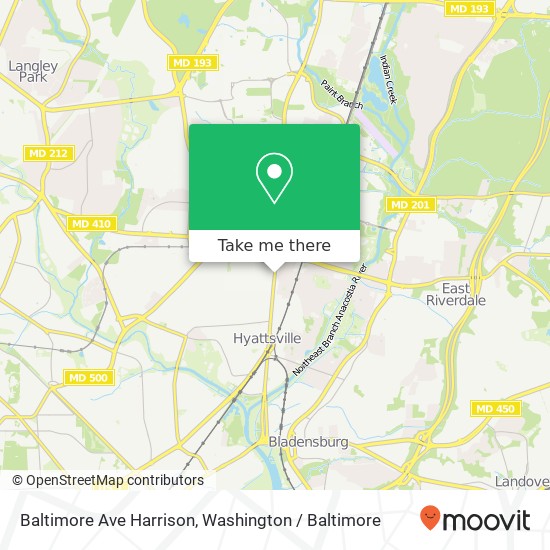 Mapa de Baltimore Ave Harrison, Riverdale, MD 20737