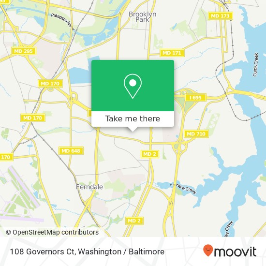 Mapa de 108 Governors Ct, Glen Burnie, MD 21061