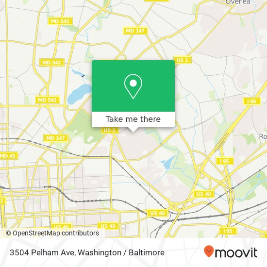 Mapa de 3504 Pelham Ave, Baltimore, MD 21213