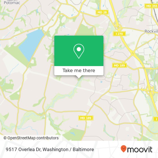 9517 Overlea Dr, Rockville, MD 20850 map