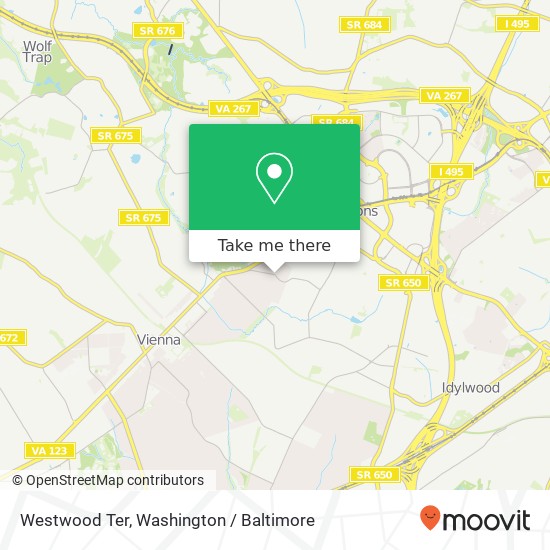 Mapa de Westwood Ter, Vienna, VA 22180