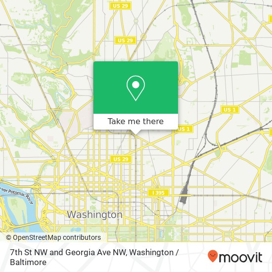 7th St NW and Georgia Ave NW, Washington, DC 20001 map