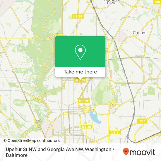 Mapa de Upshur St NW and Georgia Ave NW, Washington, DC 20011