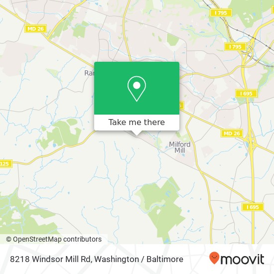 Mapa de 8218 Windsor Mill Rd, Windsor Mill, MD 21244