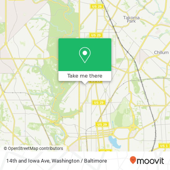 Mapa de 14th and Iowa Ave, Washington, DC 20011
