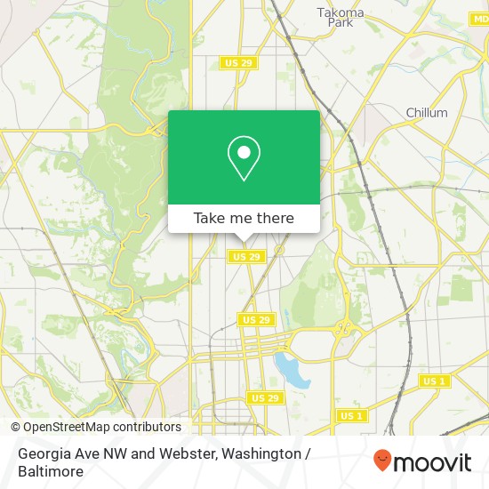 Mapa de Georgia Ave NW and Webster, Washington, DC 20011