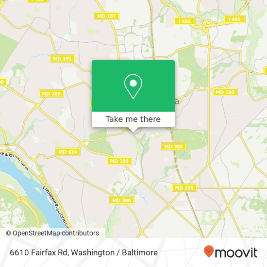 Mapa de 6610 Fairfax Rd, Chevy Chase, MD 20815