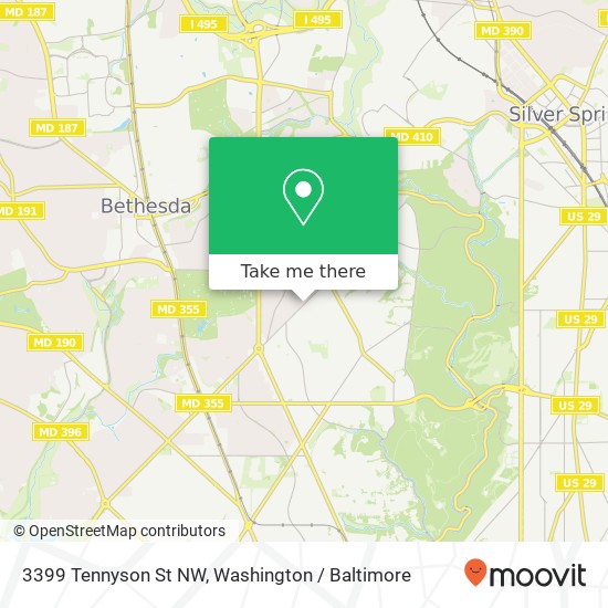 Mapa de 3399 Tennyson St NW, Washington, DC 20015