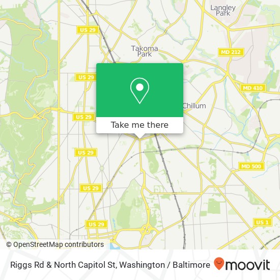 Mapa de Riggs Rd & North Capitol St, Washington, DC 20011