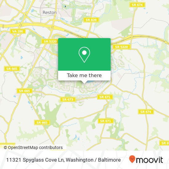 Mapa de 11321 Spyglass Cove Ln, Reston, VA 20191