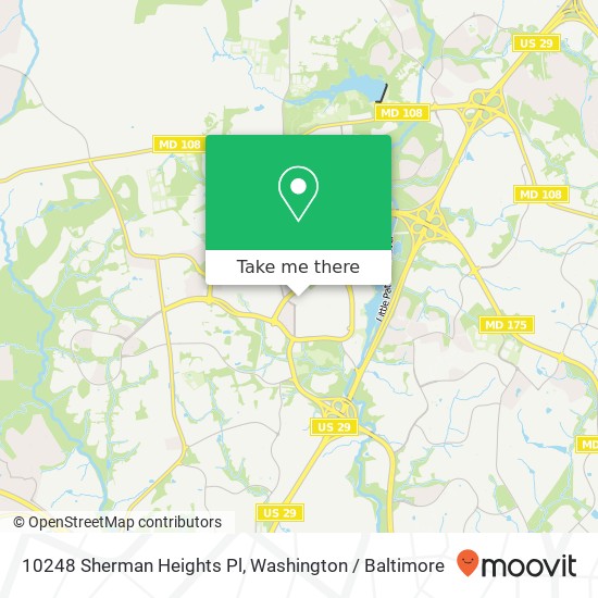 Mapa de 10248 Sherman Heights Pl, Columbia, MD 21044