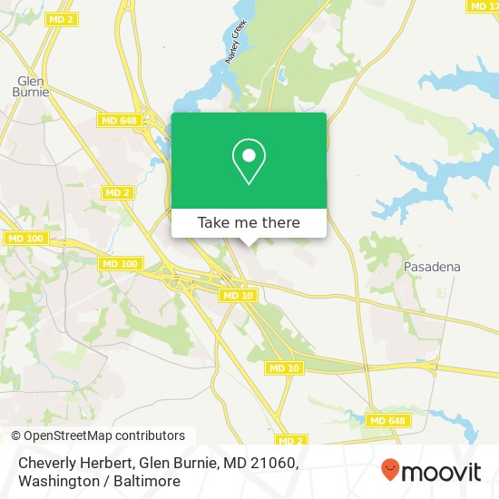 Mapa de Cheverly Herbert, Glen Burnie, MD 21060