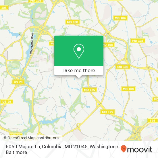 Mapa de 6050 Majors Ln, Columbia, MD 21045
