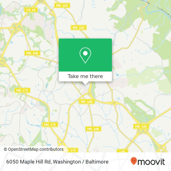 Mapa de 6050 Maple Hill Rd, Ellicott City, MD 21043