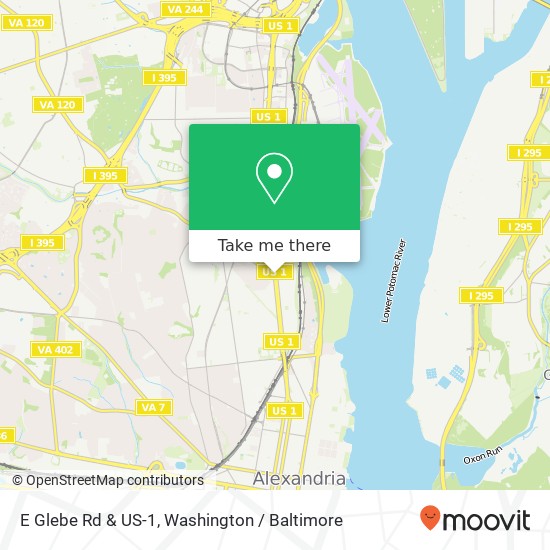 Mapa de E Glebe Rd & US-1, Alexandria, VA 22305