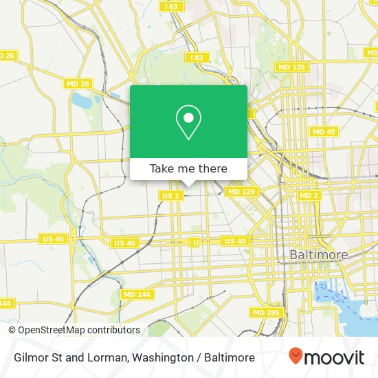 Mapa de Gilmor St and Lorman, Baltimore, MD 21217