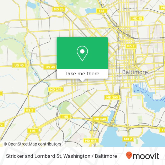 Mapa de Stricker and Lombard St, Baltimore, MD 21223