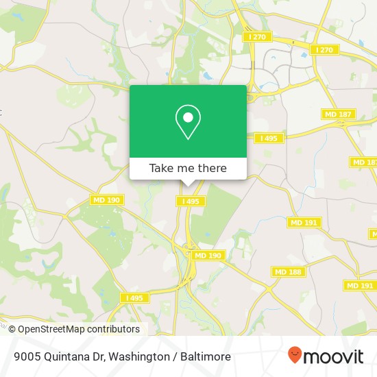 Mapa de 9005 Quintana Dr, Bethesda, MD 20817