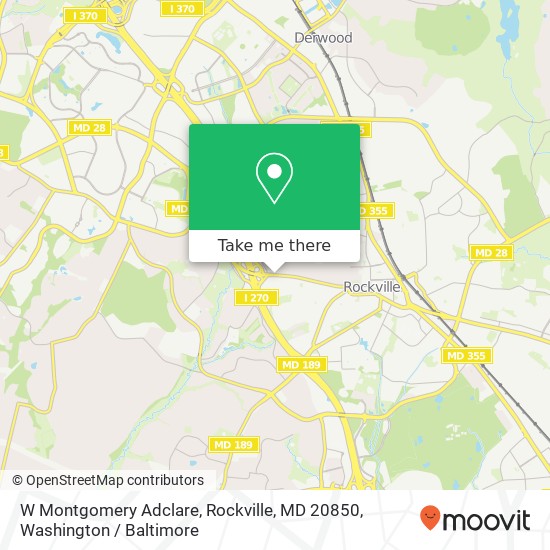 Mapa de W Montgomery Adclare, Rockville, MD 20850