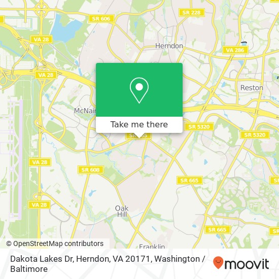 Dakota Lakes Dr, Herndon, VA 20171 map