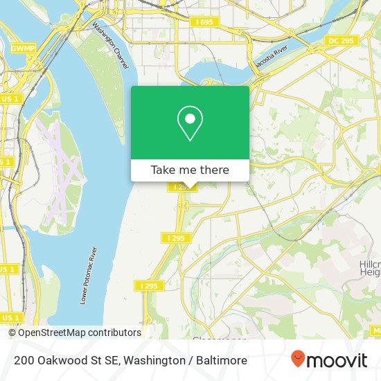 Mapa de 200 Oakwood St SE, Washington, DC 20032