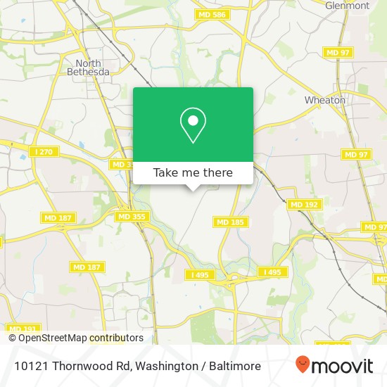Mapa de 10121 Thornwood Rd, Kensington, MD 20895