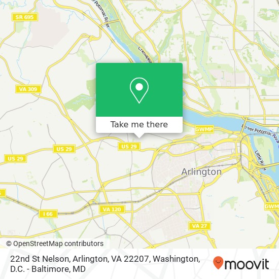 Mapa de 22nd St Nelson, Arlington, VA 22207