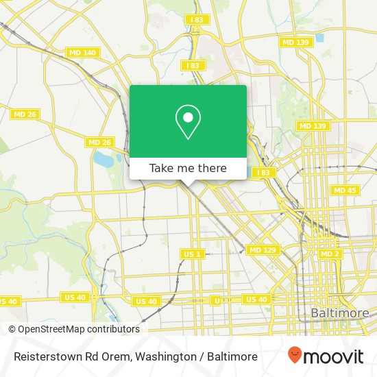 Mapa de Reisterstown Rd Orem, Baltimore, MD 21217