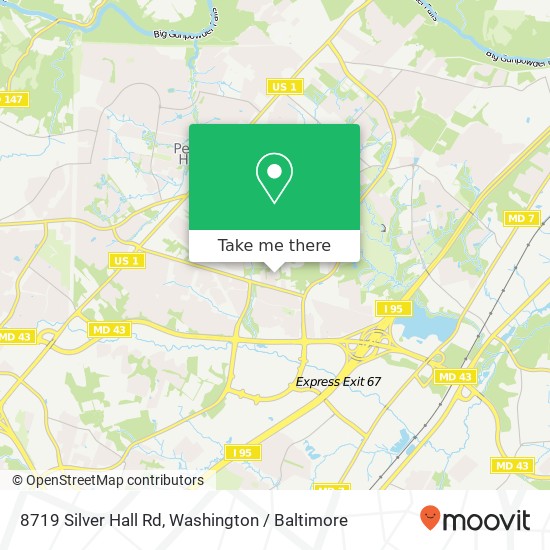 Mapa de 8719 Silver Hall Rd, Perry Hall, MD 21128