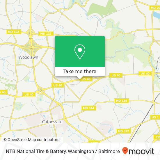 Mapa de NTB National Tire & Battery, 5301 Baltimore National Pike