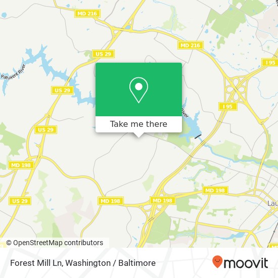 Forest Mill Ln, Laurel, MD 20707 map