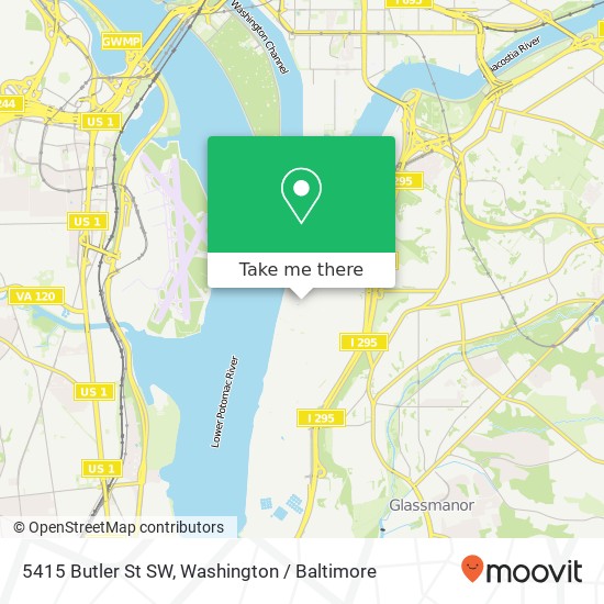 Mapa de 5415 Butler St SW, Washington, DC 20032