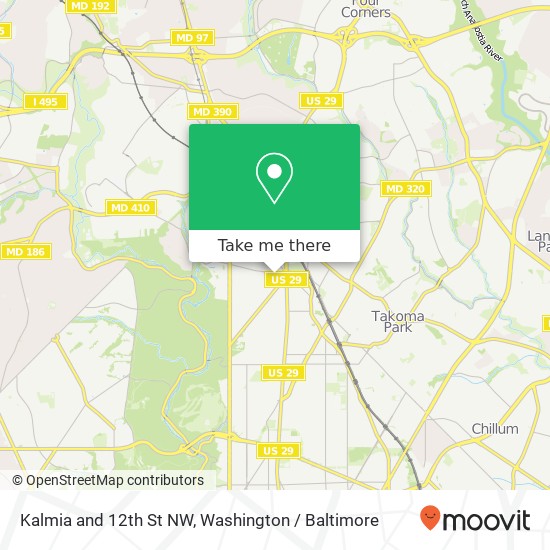 Kalmia and 12th St NW, Washington, DC 20012 map