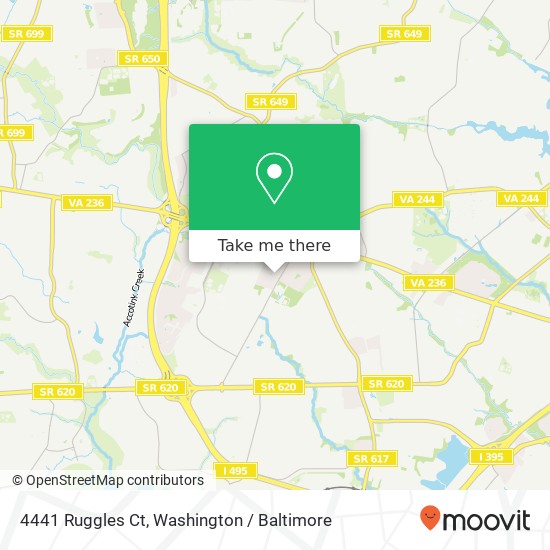 Mapa de 4441 Ruggles Ct, Annandale, VA 22003