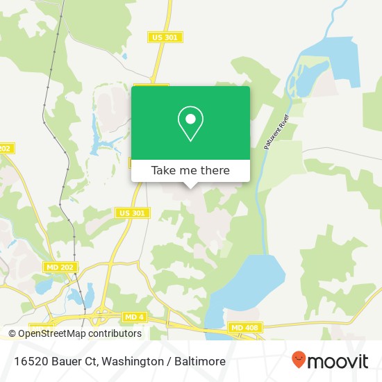 Mapa de 16520 Bauer Ct, Upper Marlboro, MD 20772