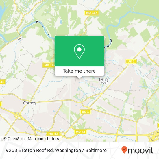 Mapa de 9263 Bretton Reef Rd, Parkville, MD 21234