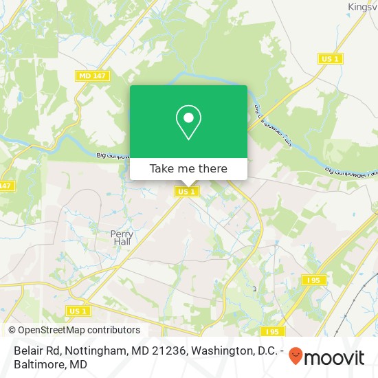 Mapa de Belair Rd, Nottingham, MD 21236