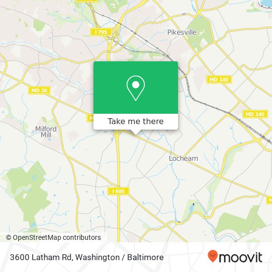 Mapa de 3600 Latham Rd, Gwynn Oak, MD 21207