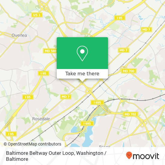 Baltimore Beltway Outer Loop, Rosedale, MD 21237 map