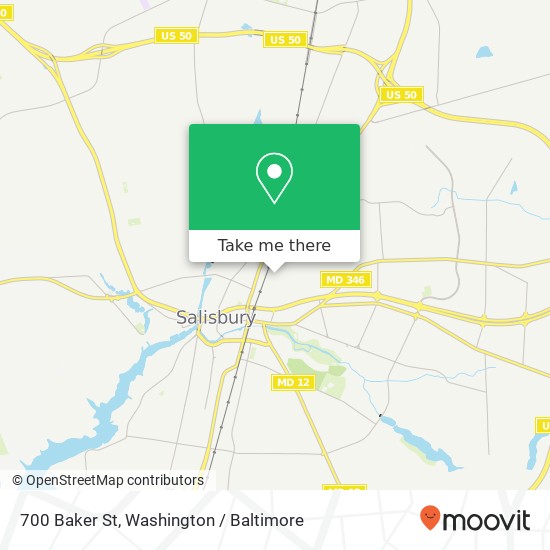 Mapa de 700 Baker St, Salisbury, MD 21804