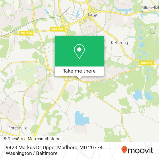 Mapa de 9423 Markus Dr, Upper Marlboro, MD 20774