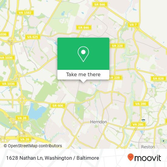 Mapa de 1628 Nathan Ln, Herndon, VA 20170